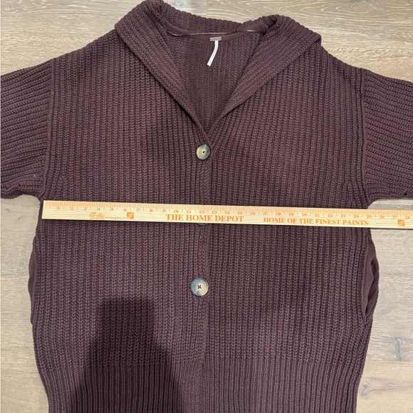 Free People Chocolate Brown Button-Front Knit Cardigan - Picture 9 of 12